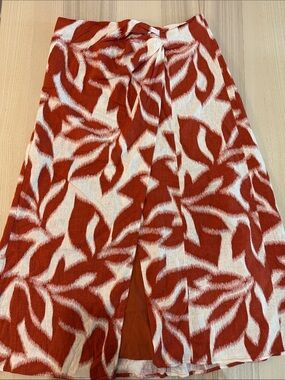 Banana Republic Red and White Maxi Skirt